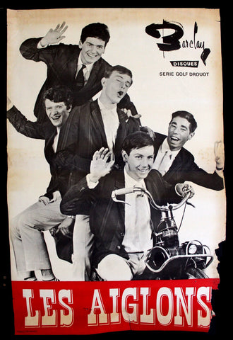 Les Aiglons, Swiss Barclay Disques Original Records 46x30" French Poster 60s?