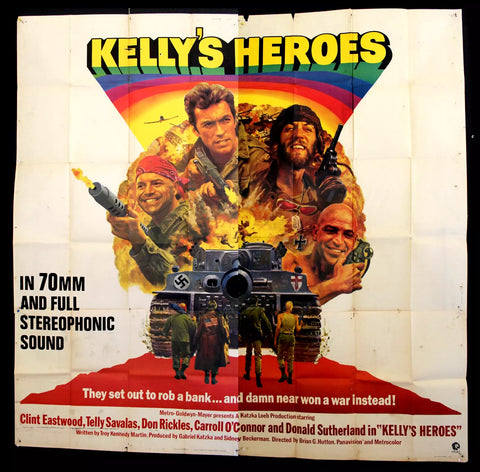 6sh Kelly's Heroes {Clint Eastwood} 79"x79"  Original US Movie Poster 70s