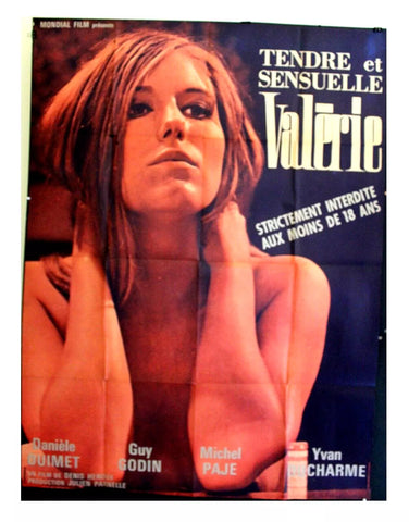 Valérie {Danielle Ouimet, Guy Godin} 45"x60" Original French Movie Poster 60s