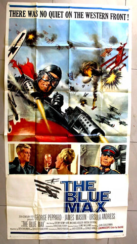 3sh The Blue Max {George Peppard} Original 41x81" Movie Poster 60s