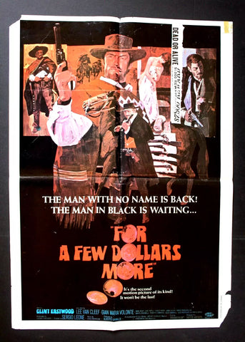 For A Few Dollars More (Eastwood) 20x27" Original Lebanese Movie Poster 60s