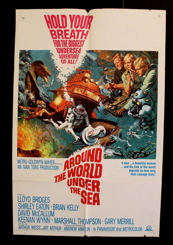 Around the World Under the Sea (Lloyd Bridg) 27x41" Original US Movie Poster 60s