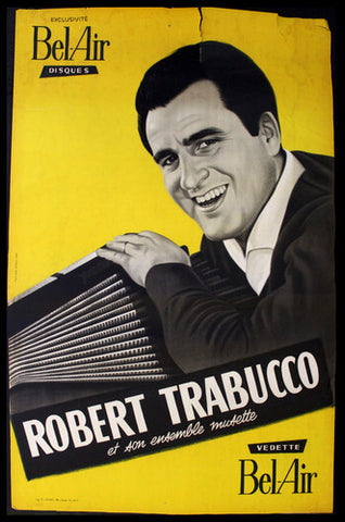 Robert Trabucco, Bel Air Org Disques Records Adv 46x30" French Poster 60s?