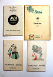 4x Kuwait Sheraton Hotel Vintage MEA Airlines 1965 Menu فندق شيراتون الكويت