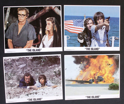{Set of 4} THE ISLAND {MICHAEL CAINE} 10X8" Original Movie Lobby Cards 80s