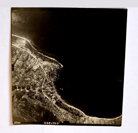 صورة جوية الأصلية خليج جونيه, لبنان Jounieh Bay Lebanon Liban aerial Photo 1962