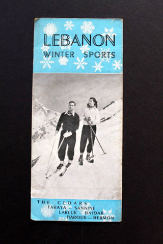 Lebanon Liban Winter Sports Ski TOURIST Vintage Lebanese BROCHURE 50s?