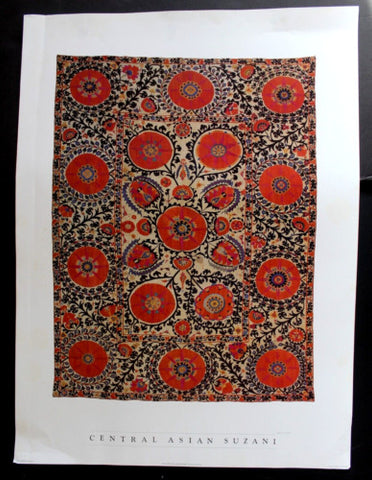 Central Asian Suzani, Woven Art 1980 Original American Gallery Poster