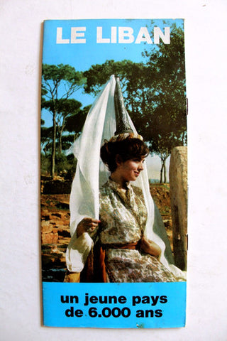 Lebanon Le Liban Vintage Lebanese Tourism BROCHURE Map 60s
