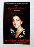 منشورة حفل ماجدة الرومي Majida El Roumey Arabic Concert Flyer 1989