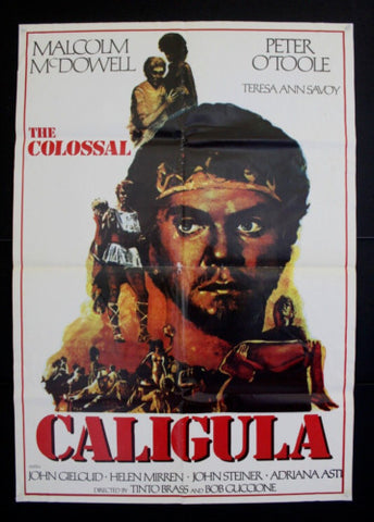 CALIGULA (Malcom McDowell) 39"x27" Original Lebanese Movie Poster 70s