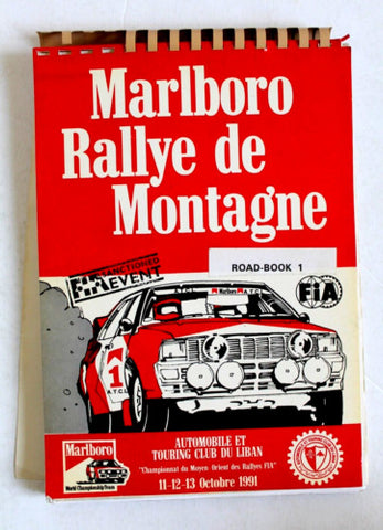 كتاب طريق رالي, سيارات Marlboro Rallye De Monatagne Road Book Lebanon ATCL 1991