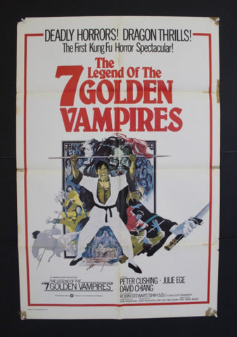 The Legend of the Seven Golden Vampires 41x27" 1st Foreign ORG Movie Poster 70s