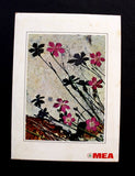 Middle east Airlines MEA Flowers Beirut Lebanon Vintage Menu/Postcard 70s?