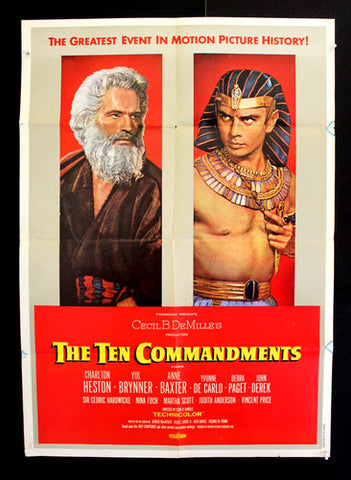 Ten Commandments (Anne Baxter) 39x27" Lebanese Original Movie Poster 70s?