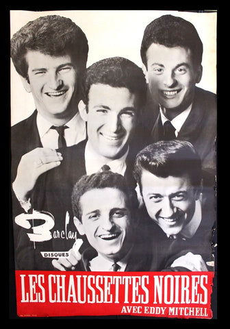 Les Chaussettes Noires, Bel Air OrgDisques Records Adv 46x30" French Poster 60s?