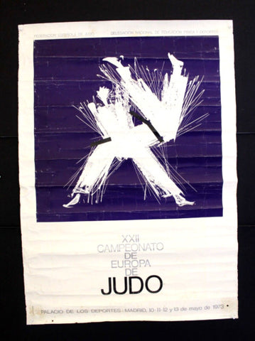 XXII European Judo Championships in Madrid Spain Original Vintage Poster 70s