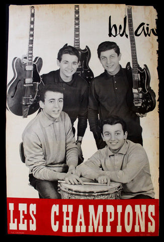 Les Champions, Bel Air Org Disques Records Adv 46x30" French Poster 60s?