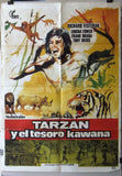 Tarzan y el tesoro Kawana Richard Yesteran Original Spanish US Movie Poster 70s