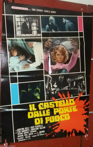 IL CASTELLO DALLE PORTE DI FUOCO Film Original Italian Lobby Card Poster 70s