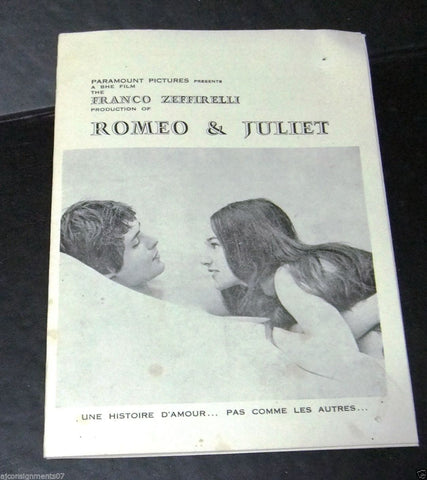 Romeo & Juliet Franco Zeffirelli Original French Movie Program 1968