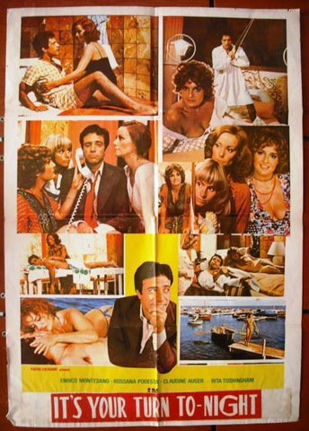 It's Your Turn To-Night {Enrico Montesano} Lebanese Movie Poster 1970s