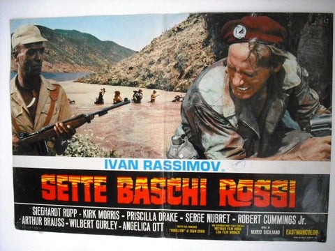 Sette Baschi Rossi Italian Mario Siciliano Fotobusta Lobby Card 60s