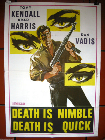 Death Is Nimble, Death Is Quick (Tony Kendall) 40x27" Lebanese Movie Poster 60s