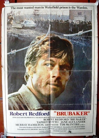 Brubaker Robert Redford Original Movie Poster 80s