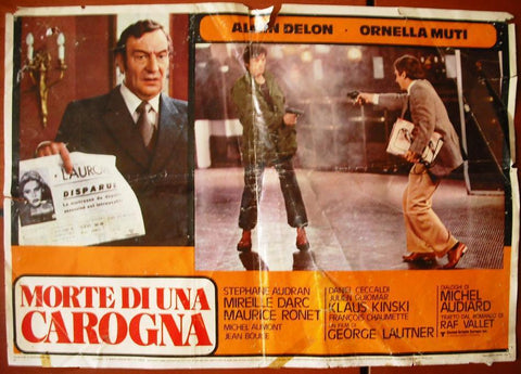 Morte di una Carogna {Alain Delon, Ornella Muti Org Italian Movie Lobby Card 70s