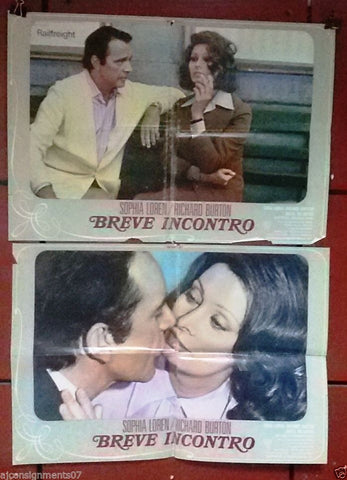 (Lot of 5) Breve Incontro {SOPHIA LOREN} Italian Movie Lobby Card 70s