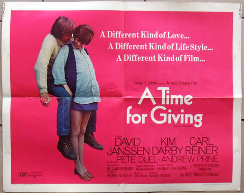 A Time for Giving David Jensen 22x28" Original Movie Half Sheet Poster 70s