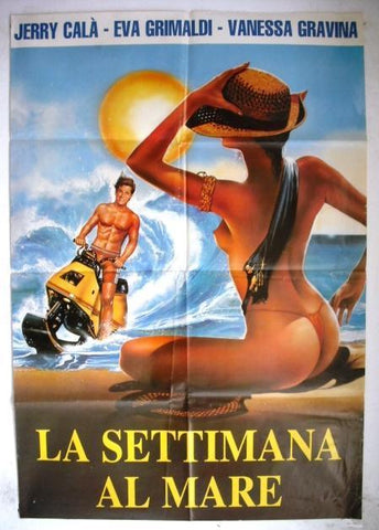 La Settimana al Mare "Jerry Cala" Lebanese Movie Poster 80s