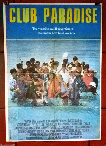 CLUB PARADISE (Robin Williams) 39x27" Original Lebanese Movie Poster 80s