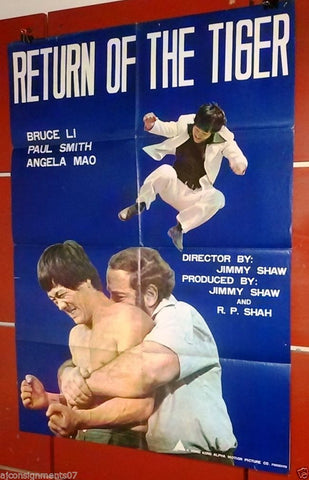 Return of the Tiger {Bruce Li} 39"x27" Original Kung Fu Org Movie Poster 70s