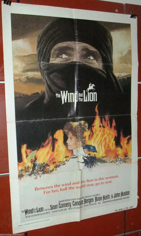 THE WIND AND THE LION (Sean Connery) Original 41x27 Movie U.S. Poster 70s