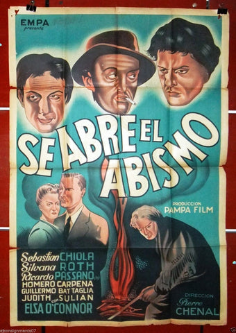 Se Abre el Abismo {SEBASTIAN CHIOLA} Argentinean Original Movie Poster 40s