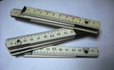 Perkus Antique Folding Wooden Ruler Made Czechoslovakia White One Meter Not Used
