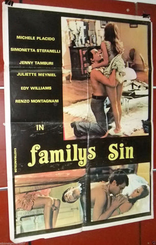 Family Sin (Juliette Mayniel) 40x27" Original Lebanese Movie Poster 70s