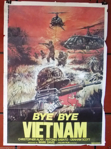 Bye Bye Vietnam {Christopher Alan} 40x27" Original Lebanese Movie Poster 80s