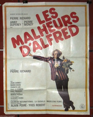 LES MALHEURS D'ALFRED {Pierre Richard} 80x60cm French Movie Poster 70s