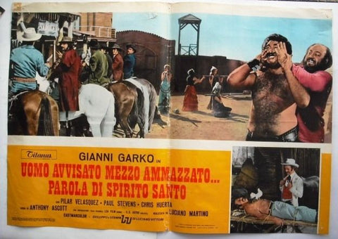 Avvisato Mezzo Ammazzato Photobusta Western Italian Lobby Card 70s