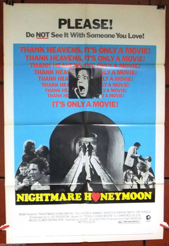 NIGHTMARE HONEYMOON {Dack Rambo} Original 41x27" Movie U.S. Poster 70s