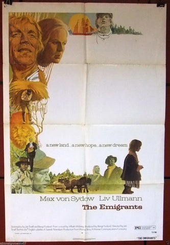 THE EMIGRANTS {Max von Sydow} Original 41x27"  Original Movie Poster 70s