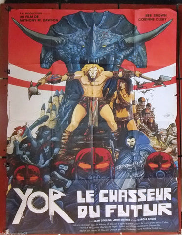 YOR LE CHASSEUR DU FUTUR {ANTONIO MARGHERITI} Original French Movie Poster 80s