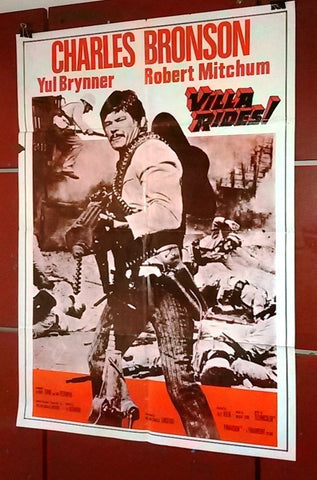 VILLA RIDES {YUL BRYNNER} 40x27" Lebanese Original Movie Poster 60s