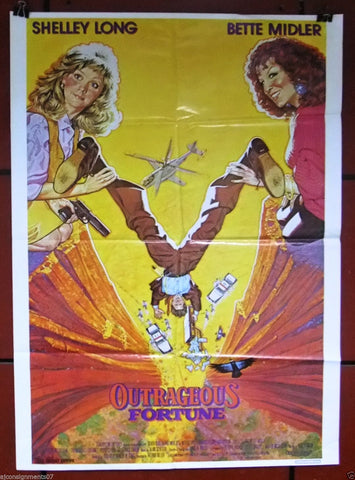 OUTRAGEOUS FORTUNE {Bette Midler} 40x27" Original Lebanese Movie Poster 80s