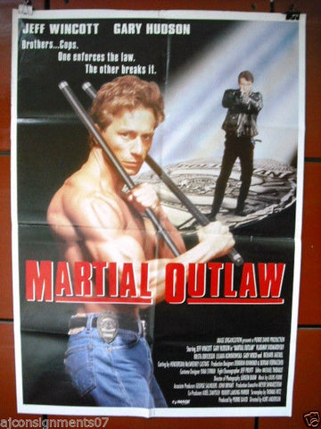 Martial Outlaw {Jeff Wincott} Original Lebanese Movie Poster 90s