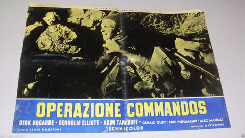 (Lot of 6) OPERAZIONE COMMANDOS {Dirk Bogarde} Org. Italian Movie Lobby Card 70s