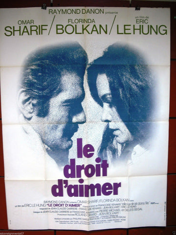 LE DROIT D'AIMER {Omar SHARIF} 63"x47" French Movie Poster 1970s